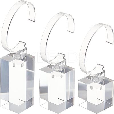 Transparent Plastic Wrist Watch Display Holder ODIS-OC0001-40-1