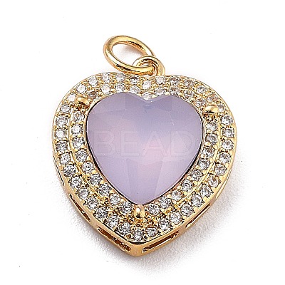 Eco-Friendly Brass Micro Pave Cubic Zirconia Pendants ZIRC-H122-03G-01-1