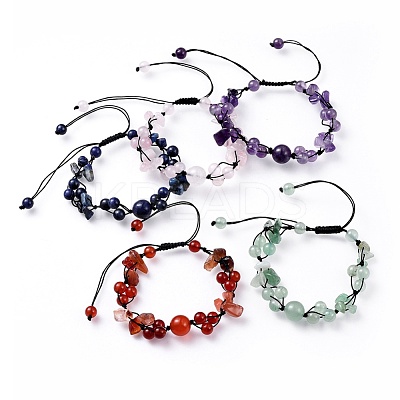 Adjustable Nylon Cord Braided Bead Bracelets BJEW-JB04602-1