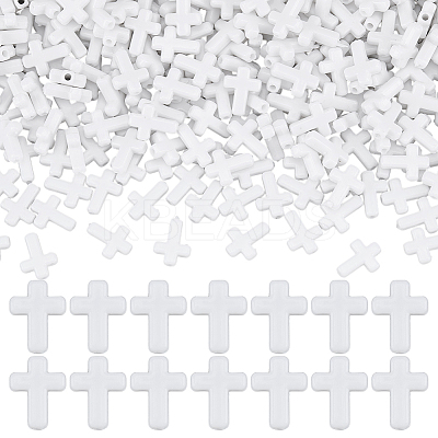 400Pcs Opaque Acrylic Beads SACR-GO0001-01-1