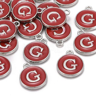 Platinum Plated Alloy Enamel Charms ENAM-S118-03G-P-1