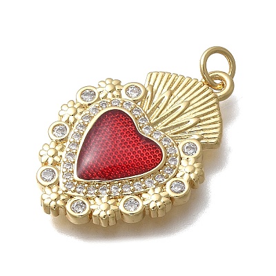 Brass Micro Pave Cubic Zirconia Pendants KK-D431-034B-G-1