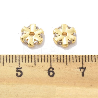 Brass Micro Pave Cubic Zirconia Beads KK-B134-38G-1
