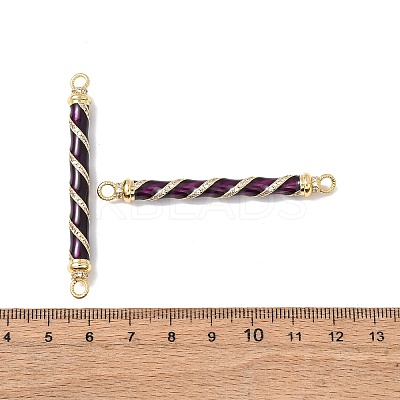 Brass Micro Pave Clear Cubic Zirconia Connector Charms KK-C143-50G-02-1