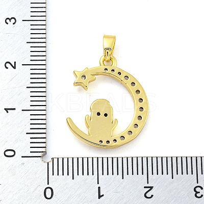 Brass Micro Pave Clear Cubic Zirconia Pendants FIND-Z044-03E-1
