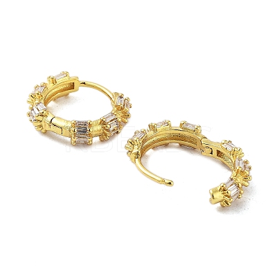 Rack Plating Brass Micro Pave Cubic Zirconia Hoop Earrings for Women EJEW-A038-06G-01-1
