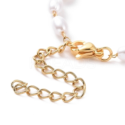 Rice Plastic Imitation Pearl Beaded Bracelets BJEW-E054-05G-1