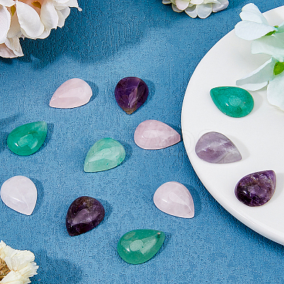 12Pcs 3 Styles Natural Mixed Stone Cabochons G-DC0001-15-1