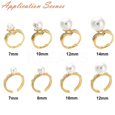 Adjustable Brass Finger Cup Peg Ring Settings ZIRC-I049-03G-1