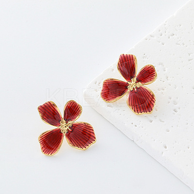 304 Stainless Steel Enamel Stud Earrings for Women MC3518-5-1