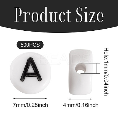 500Pcs Acrylic Beads SACR-TA0001-55A-1