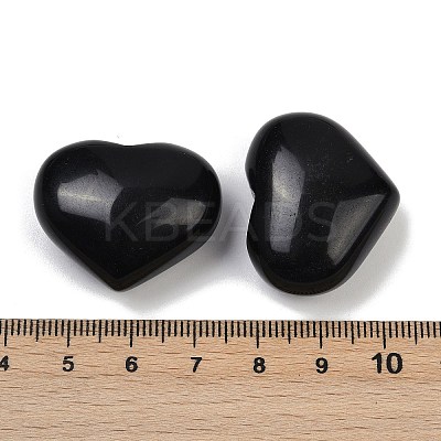 Heart Natural Obsidian Palm Stones G-C186-02I-1