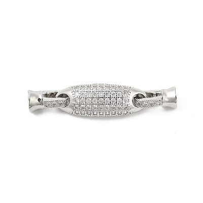 Brass Micro Pave Cubic Zirconia Fold Over Clasps KK-U059-15P-1