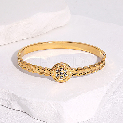 304 Stainless Steel Rhinestone Hinged Bangles FS-WG8BDCA-02-1