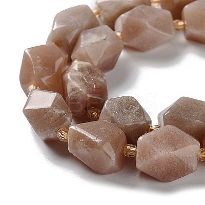 Natural Peach Moonstone Beads Strands G-C182-13-02-1