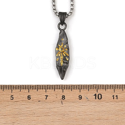 Alloy Sun Totern Pendant Box Chain Necklaces NJEW-Z101-02B-1