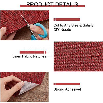 Self Adhesive Linen Fabric Patches AJEW-WH0270-16D-1