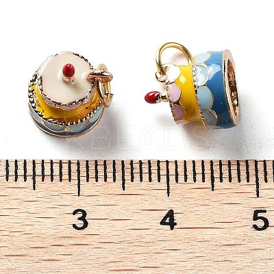 Real 18K Gold Plated Brass Enamel Pendants KK-M280-02A-G-1