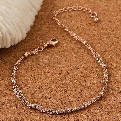 Rack Plating Brass Cable Chain Bracelets BJEW-G735-04RG-1