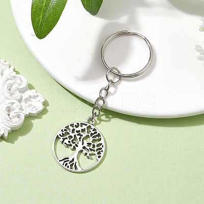 Tibetan Style Alloy Tree of Life Keychains KEYC-JKC00693-02-1