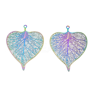 Ion Plating(IP) 304 Stainless Steel Filigree Pendants STAS-S118-081-1
