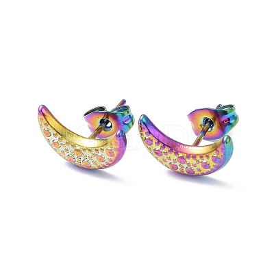 Ion Plating(IP) 304 Stainless Steel Stud Earring for Women EJEW-I285-17MC-1