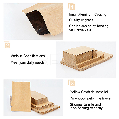Kraft Paper Open Top Sealable Bags AJEW-PH0017-53-1