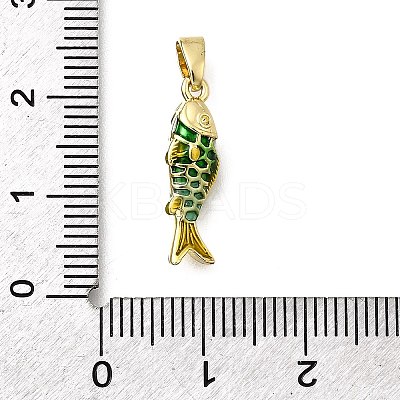 Brass Enamel Pendants KK-P336-34G-02-1
