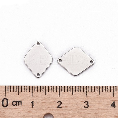 Tarnish Resistant Smooth Surface Stainless Steel Rhombus Stamping Blank Tag Links connectors STAS-R064-72-1