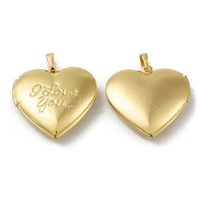 Rack Plating Brass Locket Pendants KK-G452-03G-1