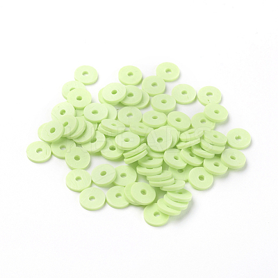 Flat Round Handmade Polymer Clay Beads CLAY-R067-6.0mm-24-1
