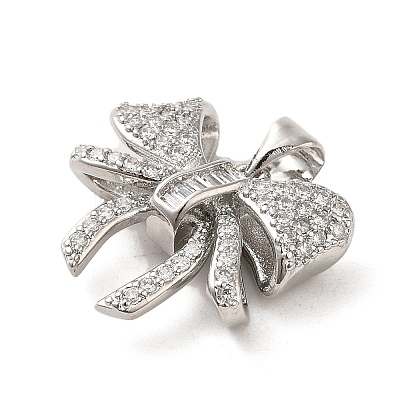 Brass Micro Pave Clear Cubic Zirconia Pendants FIND-Z041-05P-1