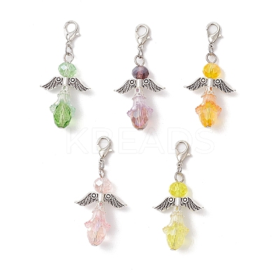 Glass Pendant Decorations HJEW-JM03700-1