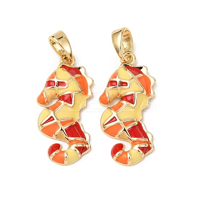 Sea Animals Brass Enamel Pendants KK-F917-01B-01-1