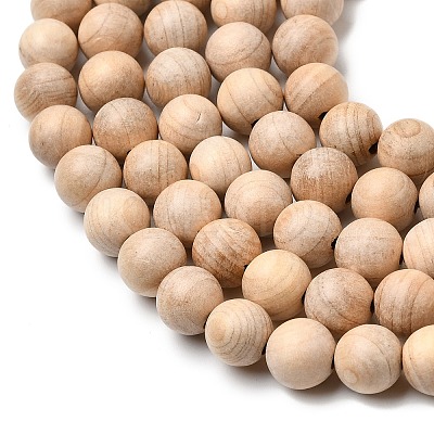 Natural Wood Beads Strands WOOD-B011-01A-4mm-1