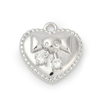 Brass Micro Pave Cubic Zirconia Pendants KK-Z094-01P-02-1