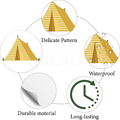8 Sheets Plastic Waterproof Self-Adhesive Picture Stickers DIY-WH0428-120-1