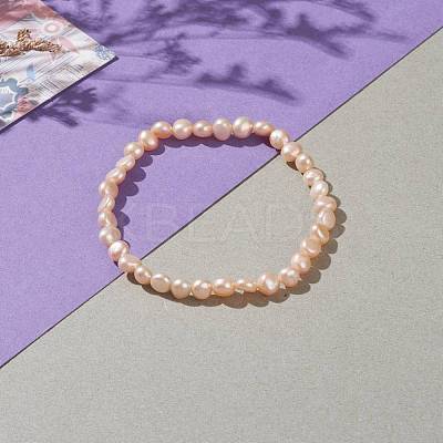 Dyed Natural Cultured Freshwater Pearl Beads Stretch Bracelets BJEW-JB05892-1