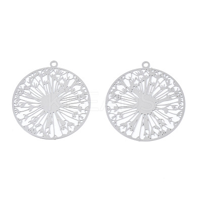 Non-Tarnish 201 Stainless Steel Filigree Pendants STAS-S118-046-1