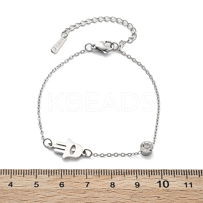201 Stainless Steel Cable Chain Bracelets BJEW-H205-01A-P-1