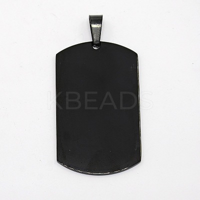 Men's 201 Stainless Steel Big Rectangle Hand Stamping Blank Tag Pendants STAS-O044-121-1