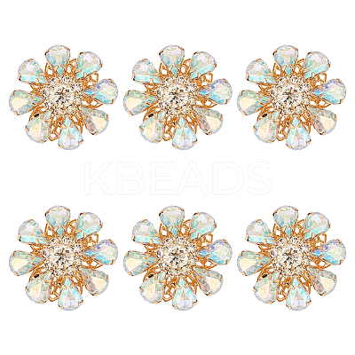 6Pcs Acrylic Rhinestone Buttons DIY-FG0004-60B-1