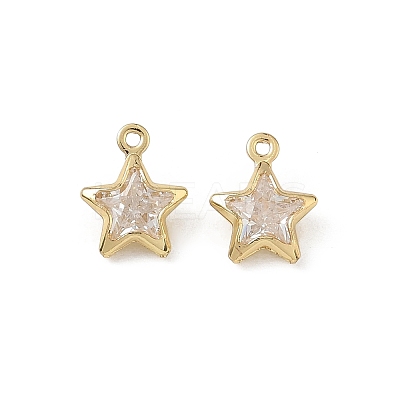 Brass Pave Clear Cubic Zirconia Charms CU-CBAD360-03G-03-1