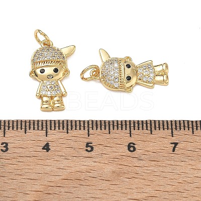Brass Micro Pave Black Cubic Zirconia Pendants CU-CBA9AFC-01G-12-1