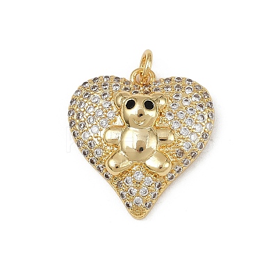 Brass Micro Pave Cubic Zirconia Pendants KK-S528-13G-1