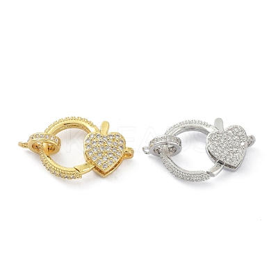 Brass Clear Cubic Zirconia Lobster Claw Clasps KK-B046-03-1