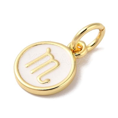 Real 18K Gold Plated Brass Enamel Charms KK-L216-001G-F02-1