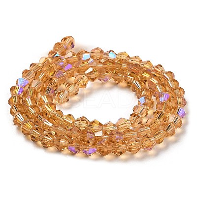 Transparent Electroplate Glass Beads Strands GLAA-F029-4mm-D18-1