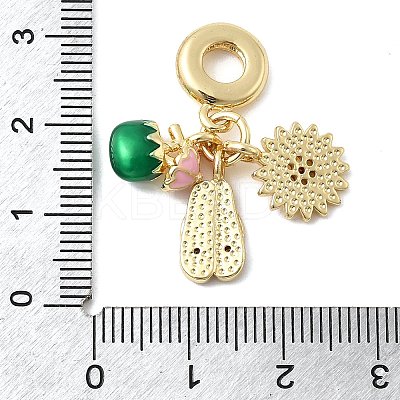 Brass Micro Pave Cubic Zirconia European Dangle Charms KK-C137-17G-1