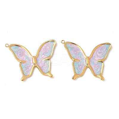 304 Stainless Steel Enamel Pendants STAS-V015-61F-G-1